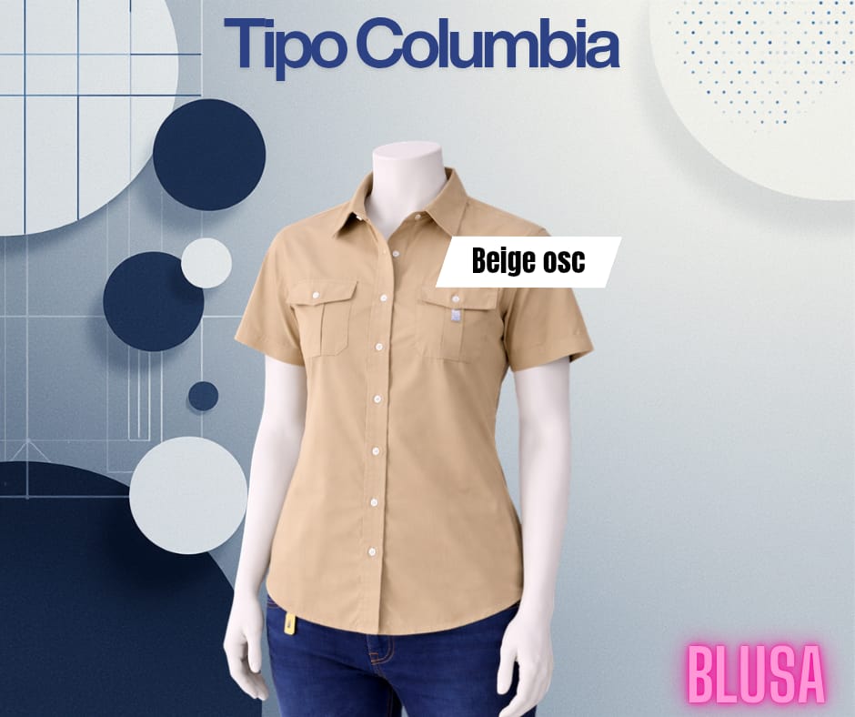 Camisa tipo columbia MC / Mujer