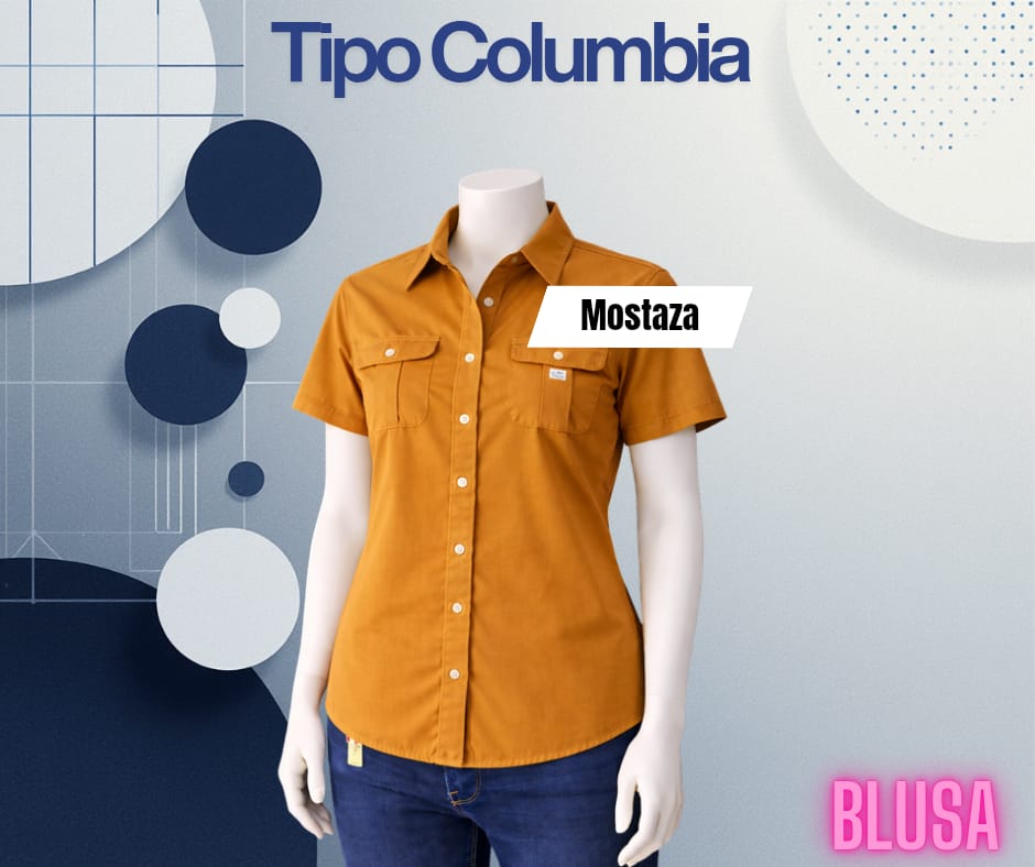 Camisa tipo columbia MC / Mujer