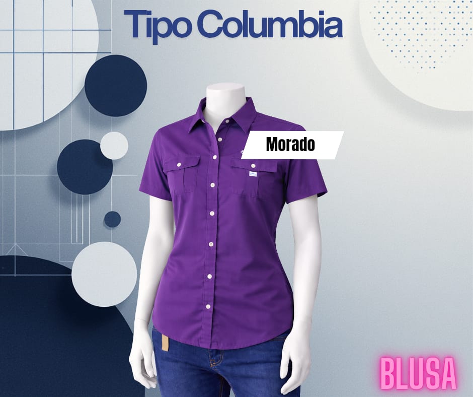 Camisa tipo columbia MC / Mujer