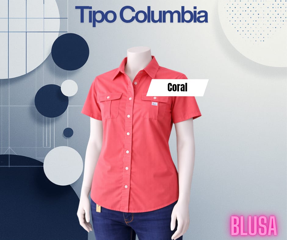 Camisa tipo columbia MC / Mujer